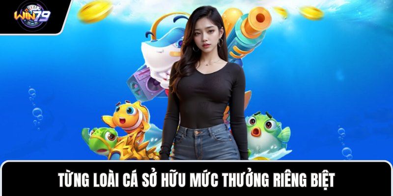 Từng loài cá sở hữu mức thưởng riêng biệt
